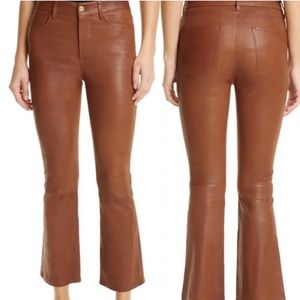 Frame Le Crop Mini Boot Leather Tobacco Brown